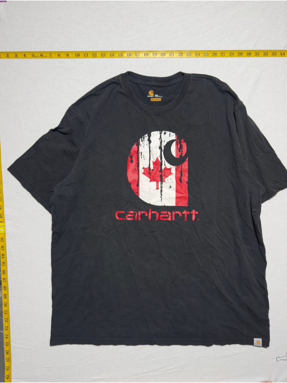 Carhartt Black Short-Sleeve Tee with Red & White Canadian Logo - Picture 2 of 4